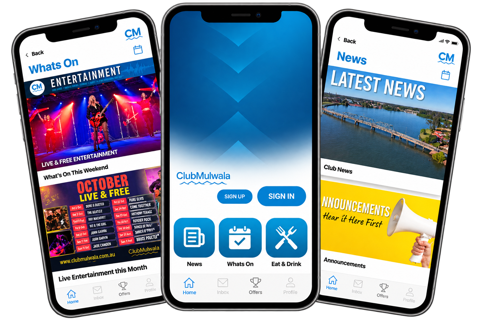 ClubMulwala App Rewards, digital membership card and Offers screens